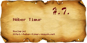 Héber Timur névjegykártya